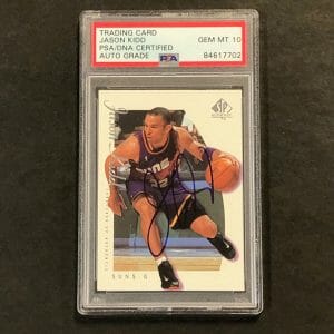 1999-00 SP AUTHENTIC #64 Jason Kidd Signed Card AUTO 10 PSA Slabbed Suns