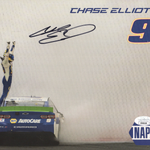 CHASE ELLIOTT HAND SIGNED 8x10 COLOR PHOTO POPULAR NASCAR DRIVER JSA