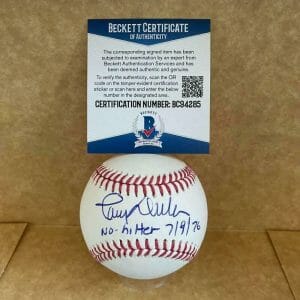 LARRY DIERKER NO HITTER 7/9/76 ASTROS SIGNED AUTO M.L. BASEBALL BAS BC94285