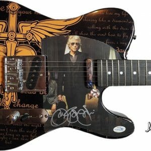 Jon Bon Jovi Autographed Signed Custom Photo Graphics Guitar ACOA