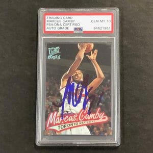 1996-97 FLEER ULTRA #107 Marcus Camby Signed AUTO 10 PSA Slabbed RC Raptors