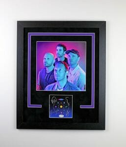 COLDPLAY “MUSIC OF THE SPHERES” AUTOGRAPH SIGNED CUSTOM FRAMED 16×20 DISPLAY COLLECTIBLE MEMORABILIA