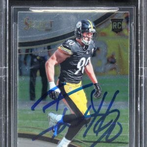 Steelers T.J. Watt Signed 2017 Select #259 Rookie Card Auto 10! BAS Slabbed
