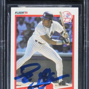 Yankees Deion Sanders Authentic Signed 1990 Fleer #454 Card Auto 10! BAS Slabbed