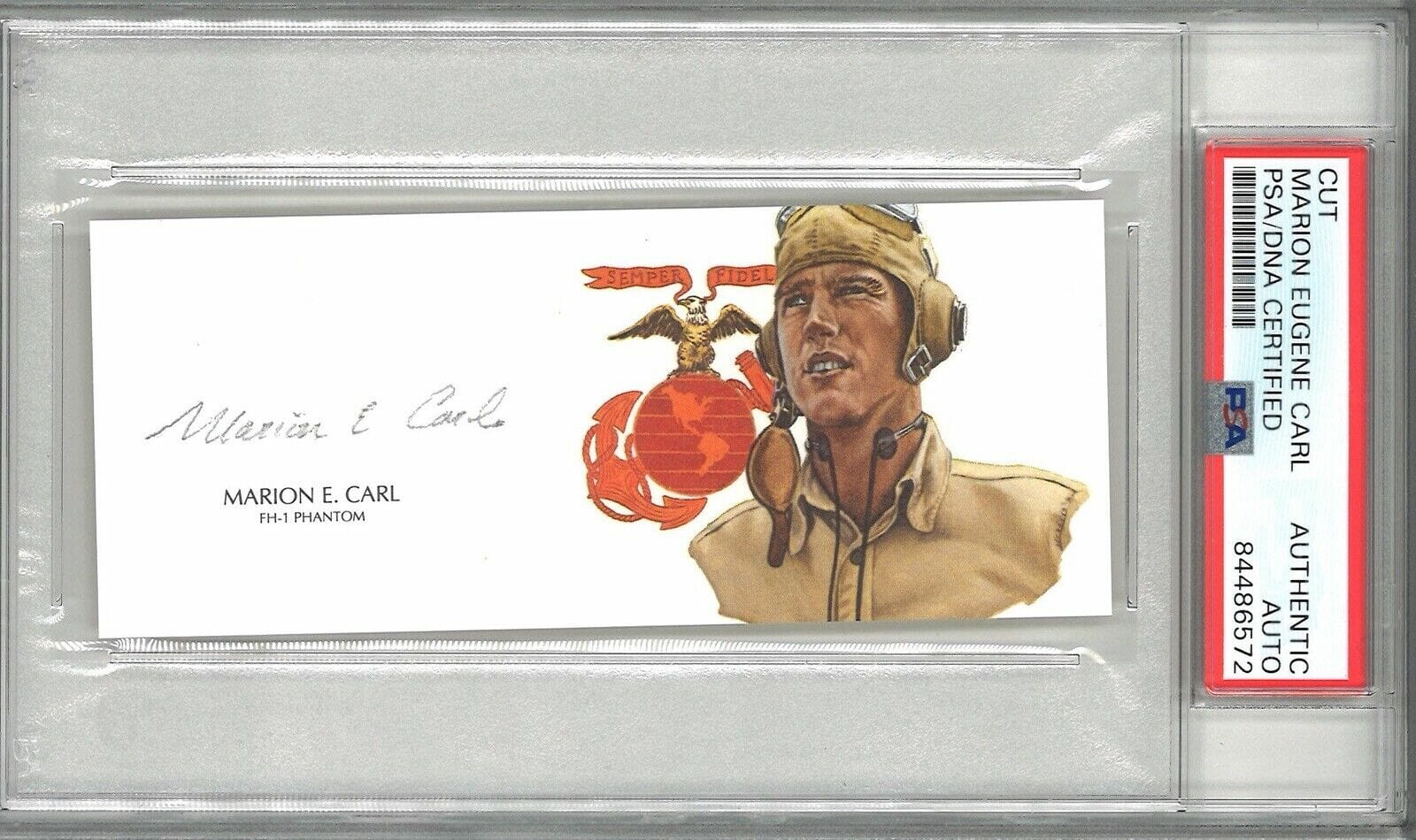 MARION CARL SIGNED CUT SIGNATURE PSA DNA 84486572 (D) WWII USMC ACE ...