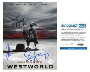ED HARRIS, ANGELA SARAFYAN & LISA JOY “WESTWORLD” AUTOGRAPHS SIGNED 8×10 PHOTO COLLECTIBLE MEMORABILIA