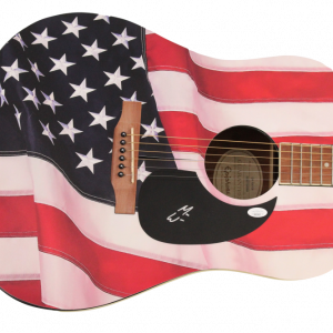 MORGAN WALLEN SIGNED AUTOGRAPH CUSTOM AMERICAN FLAG ACOUSTIC GUITAR - JSA COA