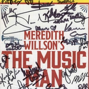THE MUSIC MAN HAND SIGNED NYC PLAYBILL+COA RARE ENTIRE CAST+HUGH JACKMAN