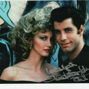 GREASE OLIVIA NEWTON JOHN SIGNED 8X10 W/ TRAVOLTA