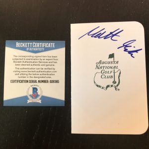 matthew fitzpatrick HAND SIGNED AUGUSTA NATIONAL MASTERS SCORECARD PGA