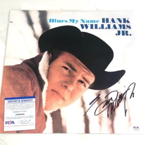 Hank Williams Jr Hand Signed Blues My Name Vinyl Country PSA DNA Cert