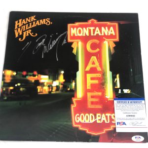 Hank Williams Jr Hand Signed Montana Cafe Vinyl Country PSA DNA Cert #11