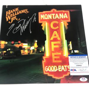 Hank Williams Jr Hand Signed Montana Cafe Vinyl Country PSA DNA Cert #12