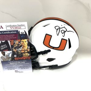 Jimmy Johnson Hand Signed Lunar Miami Hurricanes Mini Helmet Cowboys HOF JSA #1