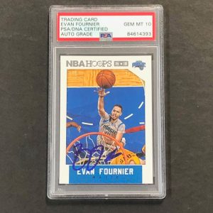 2015-16 NBA Hoops Evan Fournier #11 Signed Card AUTO Gem Mint 10 PSA/DNA Encapsu