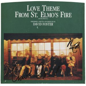 Emilio Estevez & Andrew McCarthy St. Elmo's Fire Signed 45 RPM Album Cover BAS