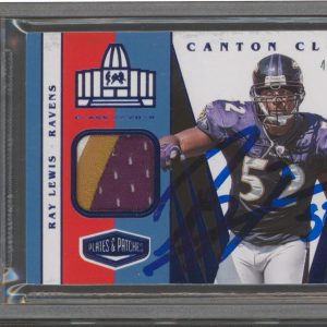 Ravens Ray Lewis Signed 2020 Panini P&P CC Blue #2 44/50 Card Auto 10! BAS Slab
