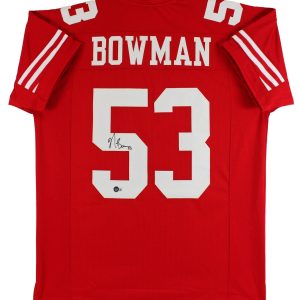 Navorro Bowman Authentic Signed Red Pro Style Jersey Autographed BAS Witnessed