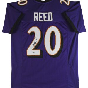 Ed Reed Authentic Signed Purple Pro Style Jersey Autographed BAS Witnessed