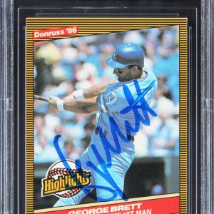Royals George Brett Authentic Signed 1986 Donruss Highlights #3 Card BAS Slab