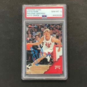 1996 NBA Hoops #21 Steve Kerr Auto Signed Card PSA/DNA Encapsulated
