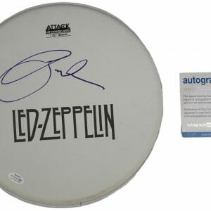 Led Zeppelin Jason Bonham Autographed 12 Inch Drum Head Drumhead ACOA