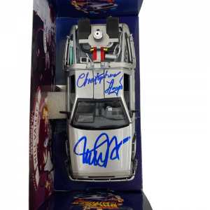 MICHAEL J FOX CHRISTOPHER LLOYD SIGNED BACK TO THE FUTURE 2 1:24 DELOREAN PSA 6