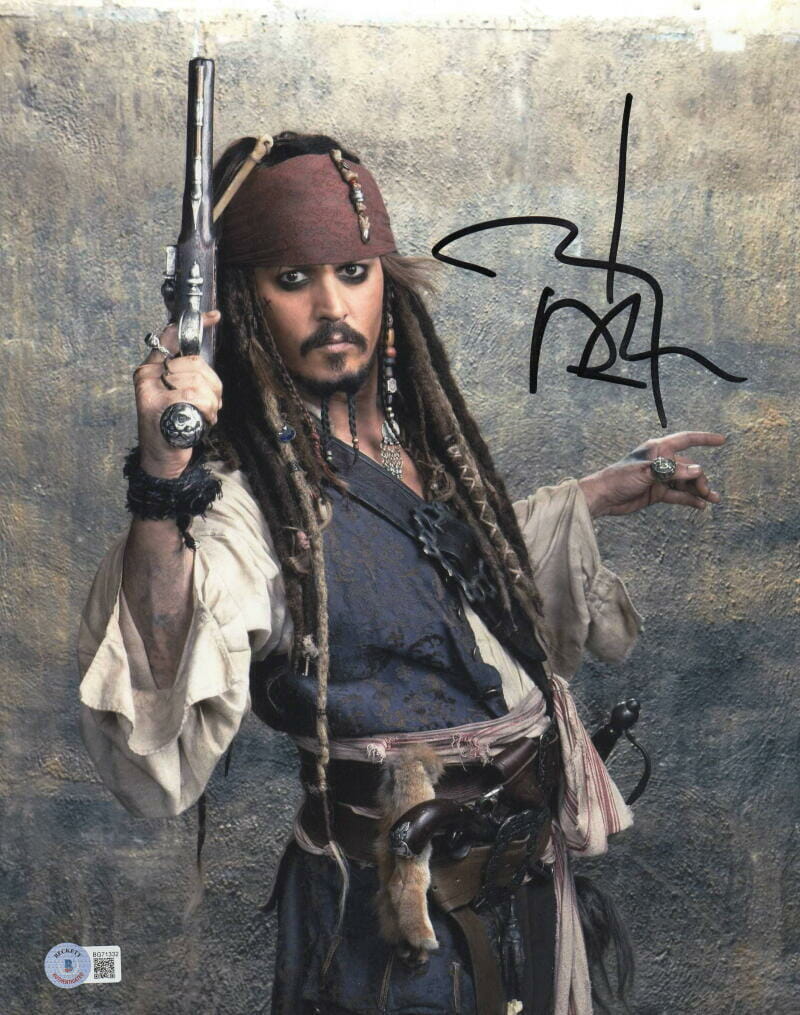 JOHNNY DEPP SIGNED 11X14 PHOTO PIRATES OF THE CARIBBEAN AUTOGRAPH ...