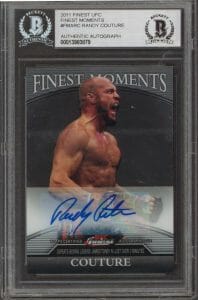 UFC RANDY COUTURE SIGNED 2011 UFC FINEST MOMENTS #FMARC 153/188 CARD BAS SLABBED COLLECTIBLE MEMORABILIA