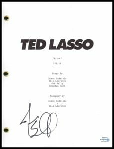 JASON SUDEIKIS “TED LASSO” AUTOGRAPH SIGNED COMPLETE PILOT EPISODE SCRIPT ACOA COLLECTIBLE MEMORABILIA