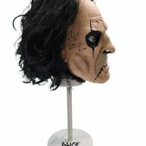 Alice Cooper Autographed Mask & Custom Display Stand Exact Photo Proof