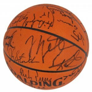 1991 All Stars (30) Jordan, Johnson, Barkley, Malone +24 Signed Basketball JSA