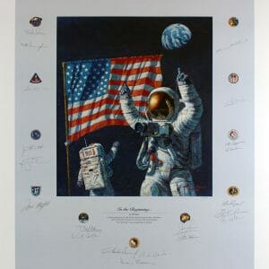 Apollo Astronauts (20) Signed 26x32 In The Beginning LE #169/1000 Lithograph BAS