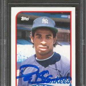 Yankees Deion Sanders Authentic Signed 1989 Topps Traded #110T Card BAS Slabbed