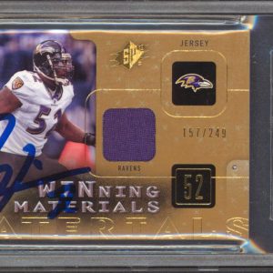 Ravens Ray Lewis Signed 2009 SPX Winning Materials #WRA 157/249 Card BAS Slabbed