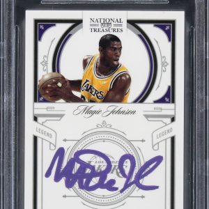 Magic Johnson Signed 2009 National Treasures #152 #65/99 Card Auto 10! BAS Slab