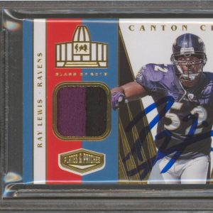 Ravens Ray Lewis Signed 2020 Panini P&P CC #2 31/80 Card Auto Gem 10! BAS Slab