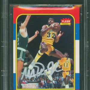 Lakers Magic Johnson Authentic Signed 1986 Fleer #53 Card BAS Slabbed