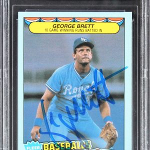 Royals George Brett Authentic Signed 1987 Fleer Game Winners #6 Card BAS Slabbed
