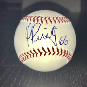 YASIEL PUIG HAND SIGNED OML BASEBALL LOS ANGELES DODGERS JSA CERT