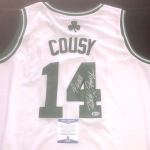 Bob Cousy Hand Signed Boston Celtics Jersey Champs HOF MVP BAS Beckett Cert