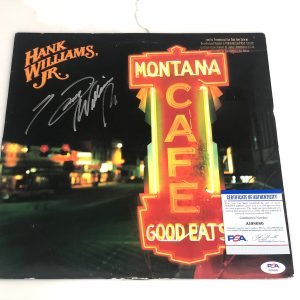 Hank Williams Jr Hand Signed Montana Cafe Vinyl Country PSA DNA Cert #12