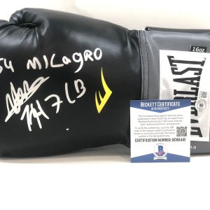 Yordenis Ugas Hand Signed Everlast Boxing Glove Cuba Paquiao Beckett Cert BAS
