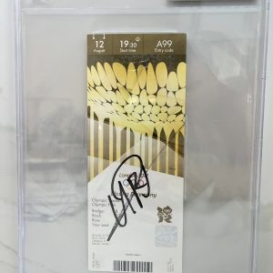 Usain Bolt Signed London Opening Ceremony Olympic Ticket Jamaica Gold Beckett