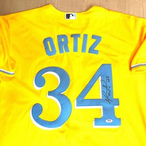 DAVID ORTIZ HAND SIGNED BOSTON REDSOX JERSEY MVP HOF PSA DNA CERT 3