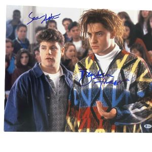 BRENDAN FRASER SEAN ASTIN SIGNED 16X20 PHOTO ENCINO MAN AUTOGRAPH BECKETT COA