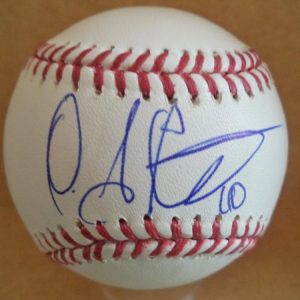 OSWALDO ABREU WASHINGTON NATIONALS SIGNED AUTOGRAPHED M.L. BASEBALL W/COA
