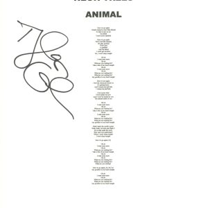 Tyler Glenn Signed Autographed Neon Trees Animal Song Lyric Sheet ACOA COA