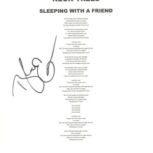 Tyler Glenn Signed Neon Trees Sleeping With A Friend Song Lyric Sheet ACOA COA