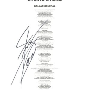 Stevie Stone Signed Autograph Dollar General Lyric Sheet Hip Hop Rapper ACOA COA